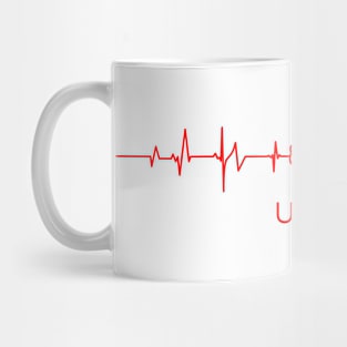 I Love Orem Utah USA Heartbeat Funny T-Shirt For Men Women Custom Mug